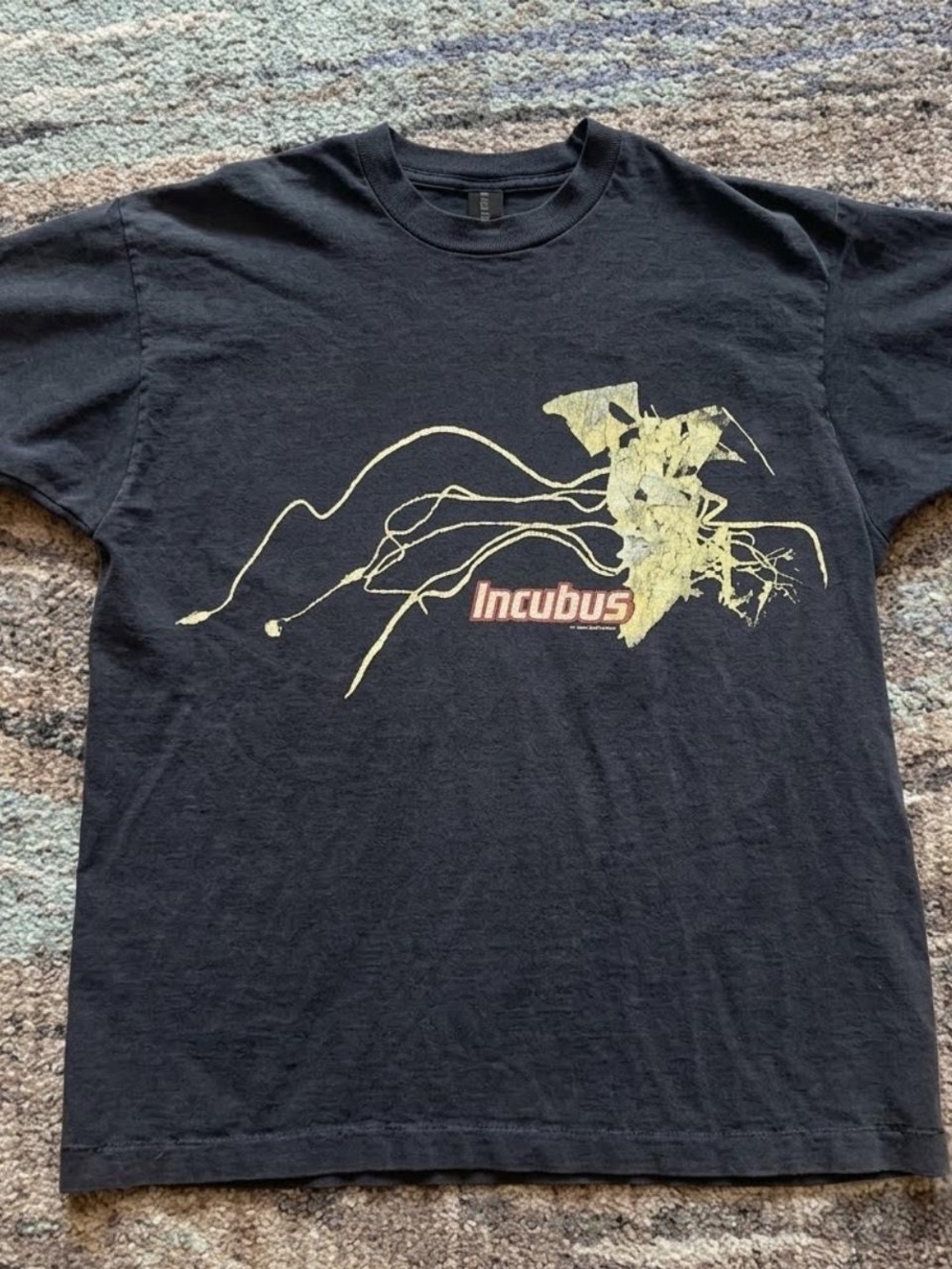 Gildan Black Incubus Graphic Tee with Yellow Print